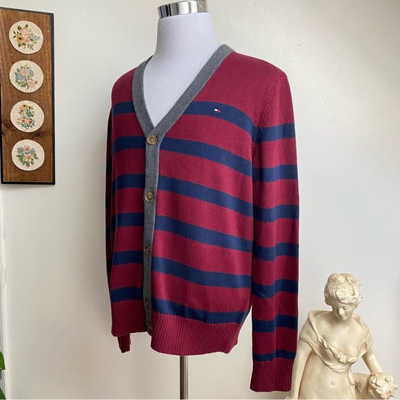 Tommy Hilfiger Eclectic Grandpa Striped Cardigan Large - Picture 14 of 14